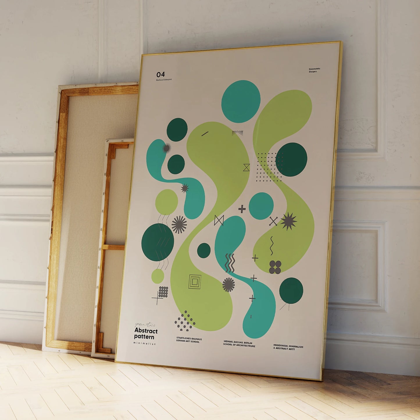 Modern Bauhaus Geometric Wall Art | Framed Canvas Print