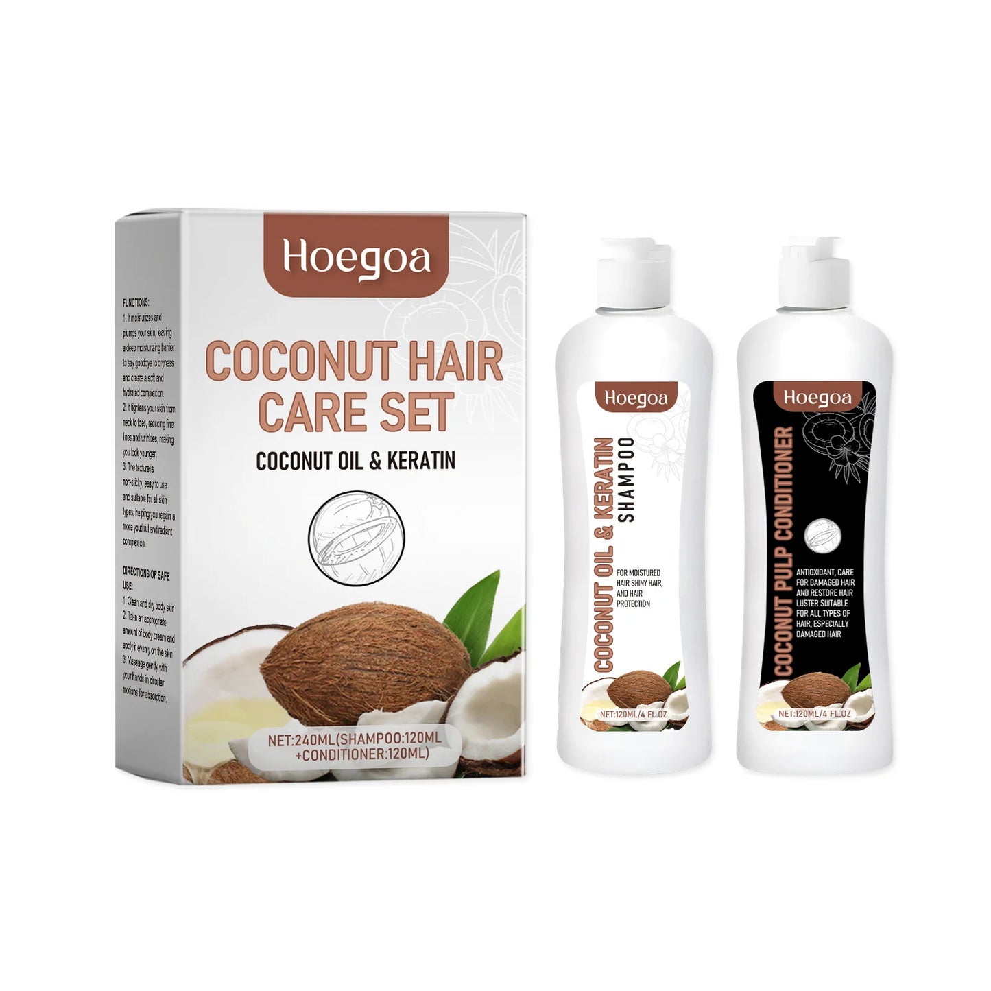 Hair Growth Shampoo Conditioner Set Repairing Strengthen Root Deep Nourish Anti Frizzy Dry Hair Oil Control Smoothing Hair Care Peaceful Pleasures Health and Wellness Coconut Oil