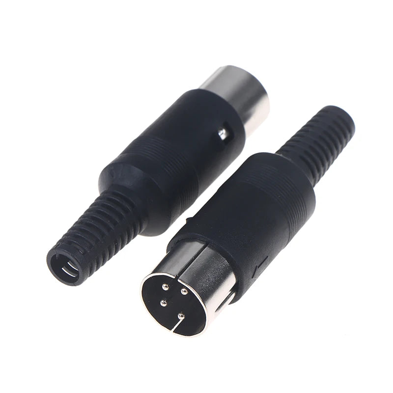 2Pcs/pack 3P 4P 5P 6P 7P 8P DIN Male/Female Plug Soecket Jack With Plastic Handle Keyboard Cable Connector Adaper Peaceful Pleasures Health and Wellness 4pins plug