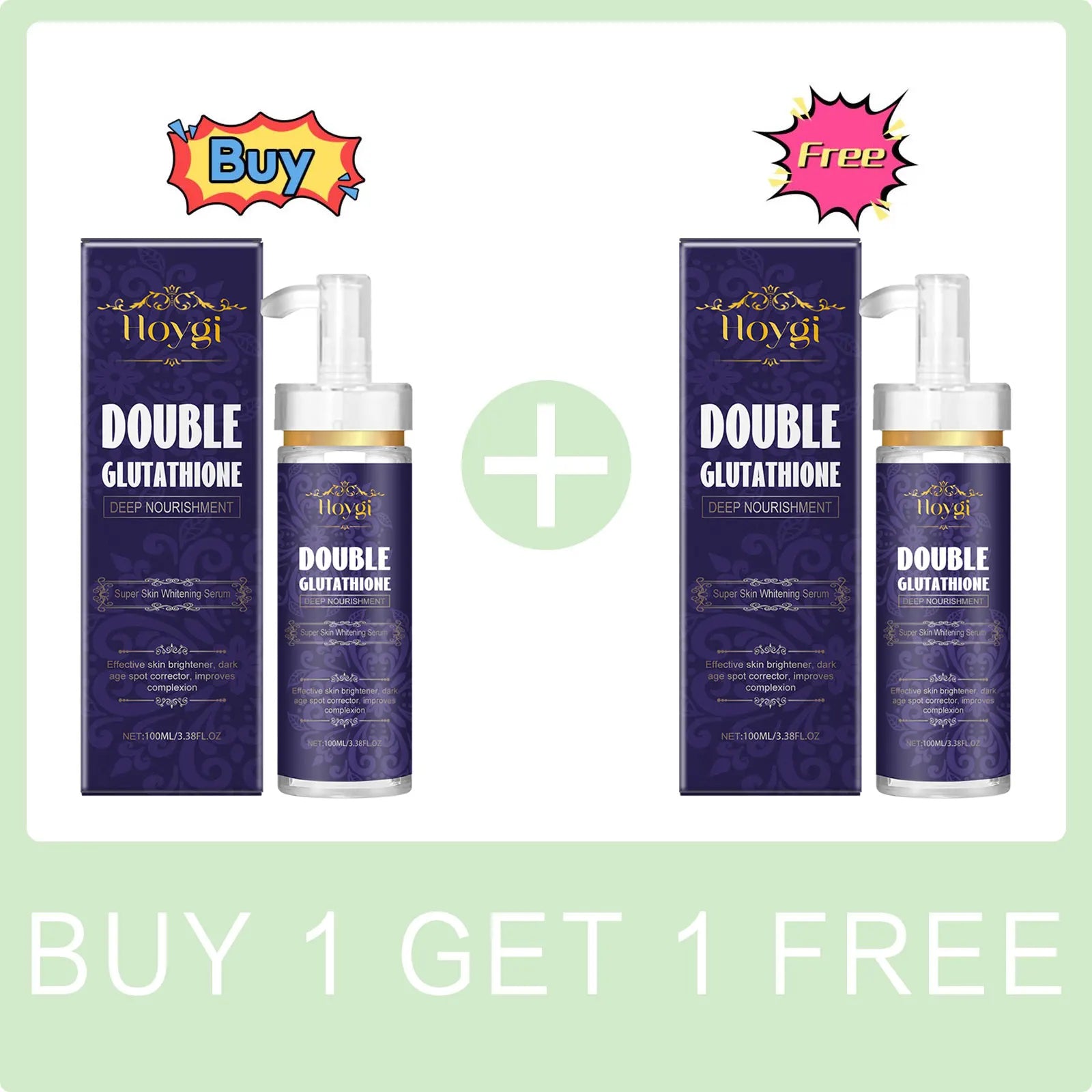 Double Glutathione Facial Serum Dark Spots Removal Reduce Pigmentation Brightening Skin Tone Improve Dullness Nourishing Essence Peaceful Pleasures Health and Wellness Buy 1 Get 1 Free