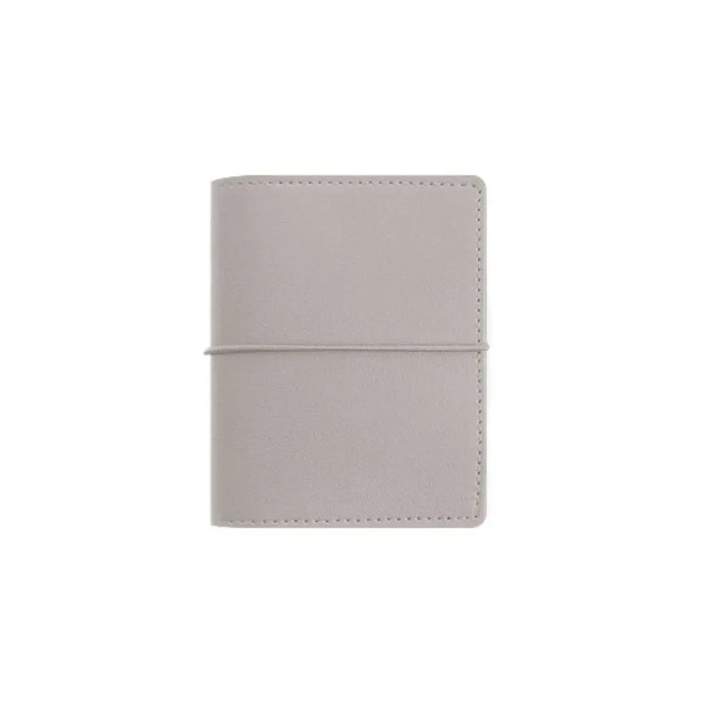 Simple M5 Loose Leaf Notebook PU Leather 50 Sheets Mini Pocket Notebook Planner Schedule DIY Binder Notebook School Peaceful Pleasures Health and Wellness Grey