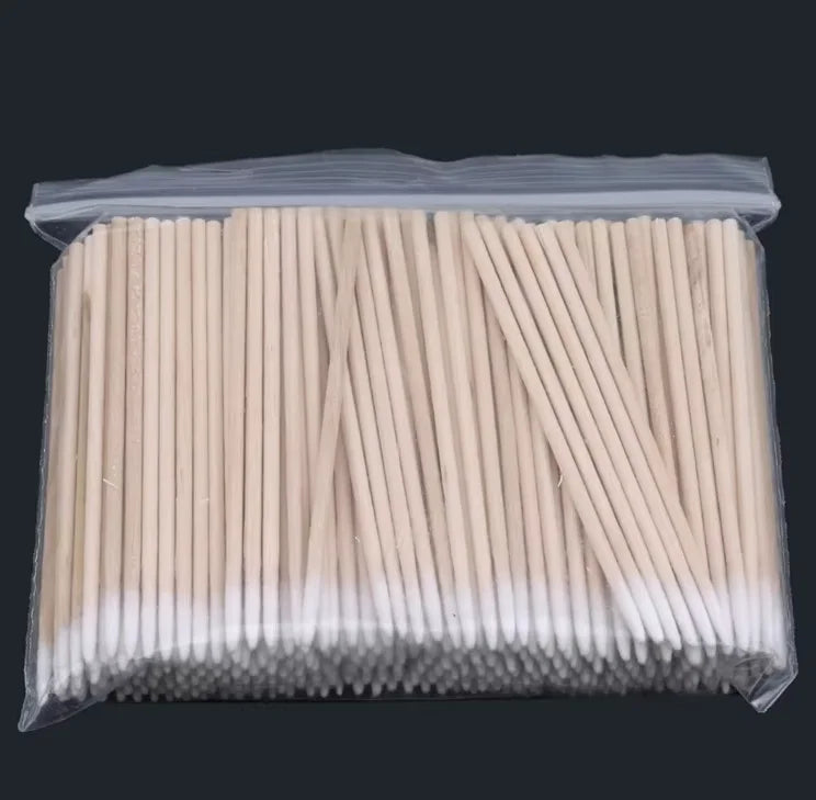 300/500pcs Wooden Tip Cotton Stick Long 7cm 300 Wooden Handle Tip Semi Permanent Embroidered Cotton Swabs Peaceful Pleasures Health and Wellness 100PCS