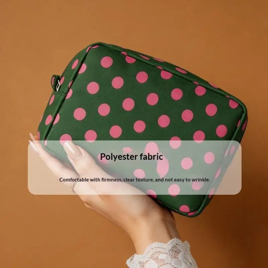 Polka Dot Waterproof Makeup Bag | Travel Toiletry Organizer Travel Cosmetic Bag Oasis Select