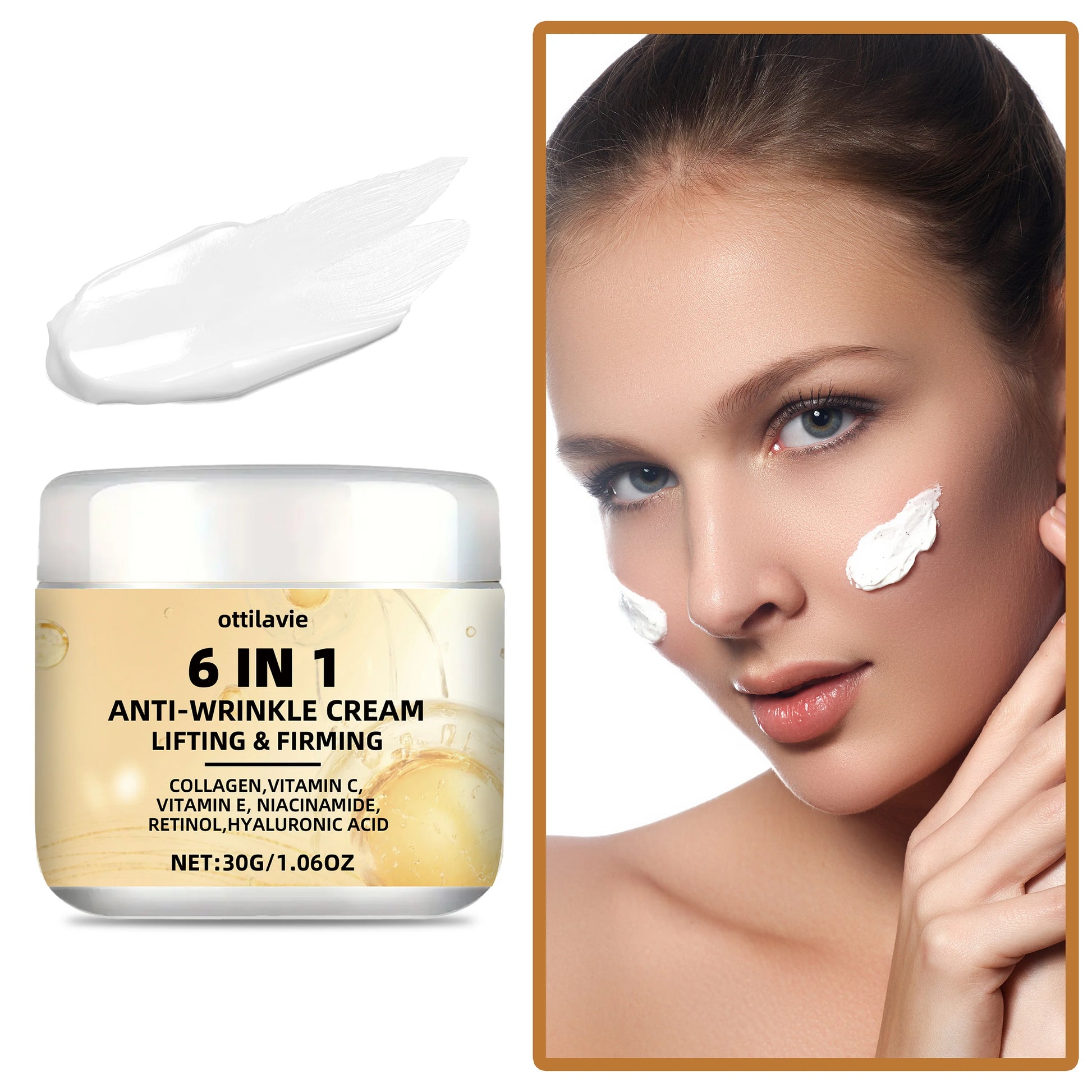 Ottilavie 6-in-1 Instant Firming Cream - Moisturizes, Firms & Smooths Skin. Non-Greasy, For All Skin Types & Genders Peaceful Pleasures Health and Wellness