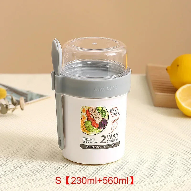 Portable Salad Cup with Lid & Fork – Leakproof Meal Prep