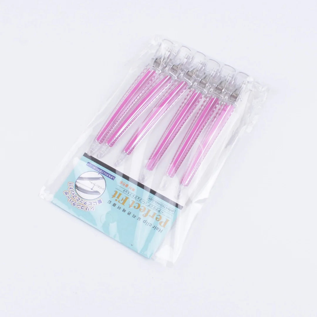4/6/10/12Pcs Professional Hairdressing Hairpins Rainbow Colors Sectioning Cutting Hair Clamps Barber Hair Clips Styling Tools Peaceful Pleasures Health and Wellness pink 6