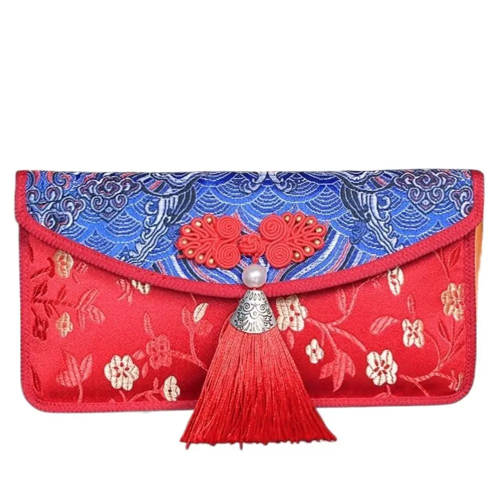 Embroidered Silk Red Envelope Gift Bag – New Year & Wedding