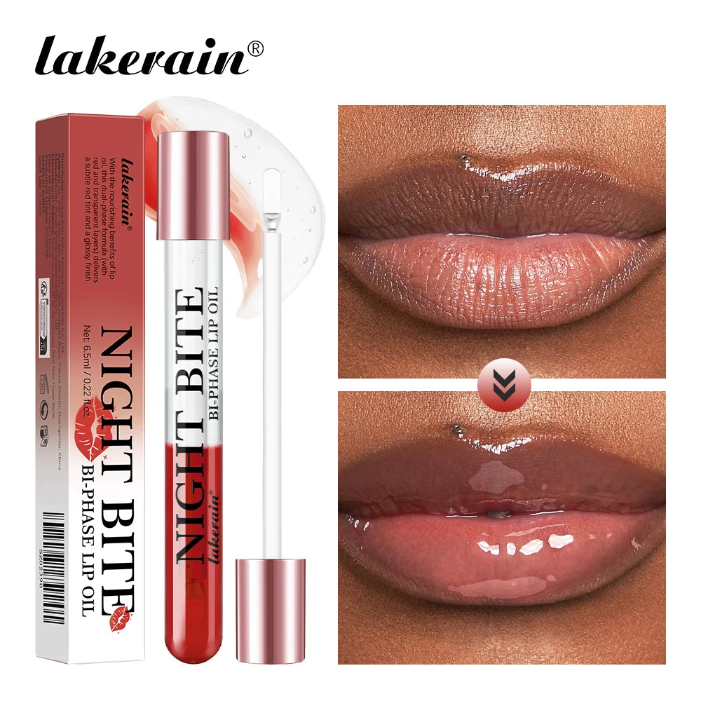Pink Lip Gloss Transparent Lip Oil Moisturizing Reducing Lip Lines Nourishes Lips Waterproof Long-lasting Liquid Lips Cosmetics Peaceful Pleasures Health and Wellness night bite