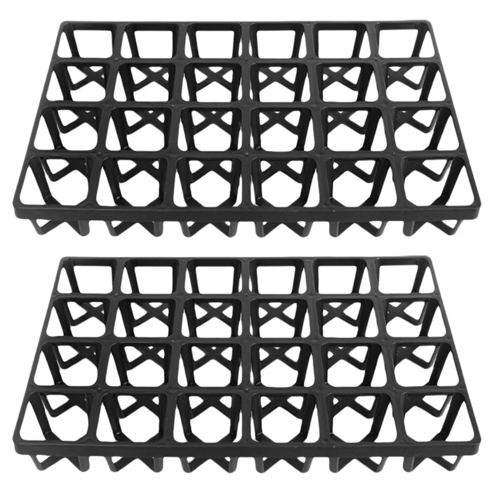 2Pcs Gardening Plant Germination Tray Racks Plastic Nursery Storage Racks 24 Grids for Seedling Starter and Potting Peaceful Pleasures Health and Wellness