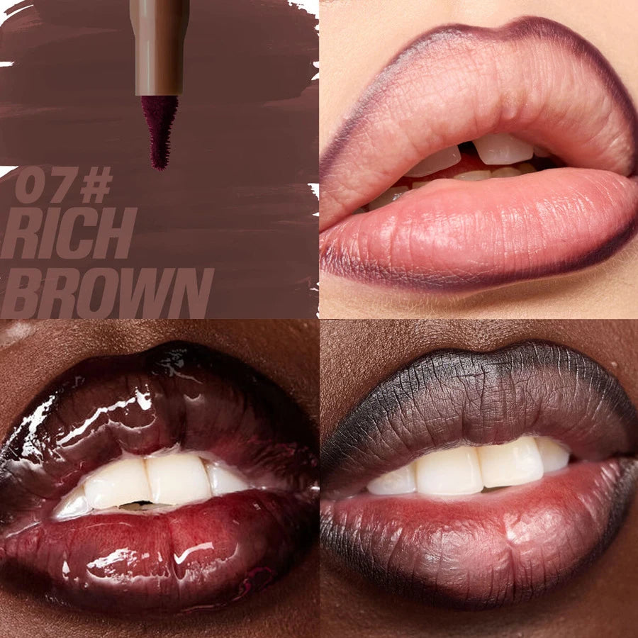 Velvet Matte Waterproof Lip Liner Pencil – Nude & Cherry Red