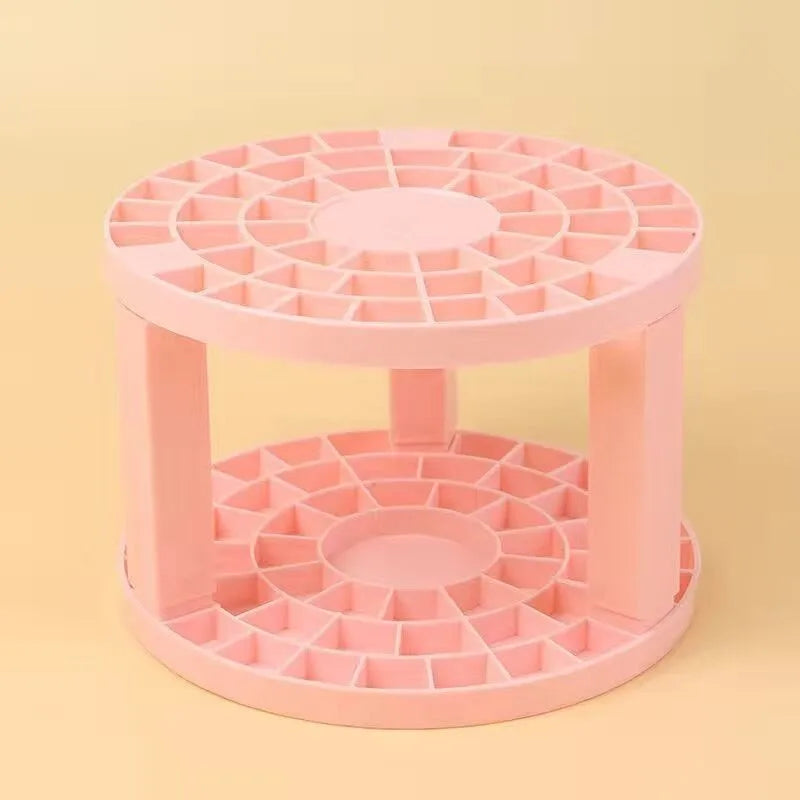 Makeup Brush Storage Rack Desktop Cosmetics Storage Rack Lipstick Makeup Brush Storage Dressing Table Sorting Storage Box Peaceful Pleasures Health and Wellness pale pink