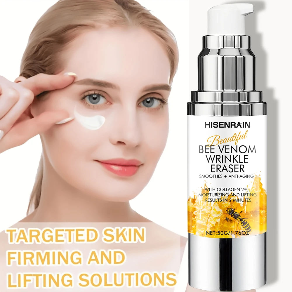 HISENRAIN Premium Bee Venom Anti-Wrinkle Cream, Vacuum Airless Pump Bottle, Lifting & Firming Moisturizer for Face & Neck. Peaceful Pleasures Health and Wellness