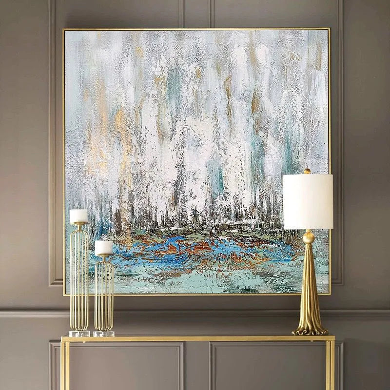 Modern Abstract Sea Scenery Wall Picture Handmade Oil Painting On Canvas Art Hanging Poster For Home Decor Living Room Bedroom Peaceful Pleasures Health and Wellness