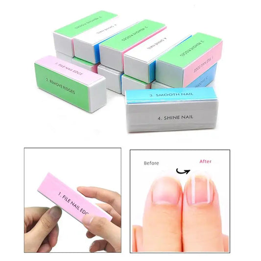 5 Pcs/Lot Nail Buffer Block 4 Way Colorful Buffing Block Shine Polisher Nail Buffing File Manicure Sanding Nail Art Tools Peaceful Pleasures Health and Wellness