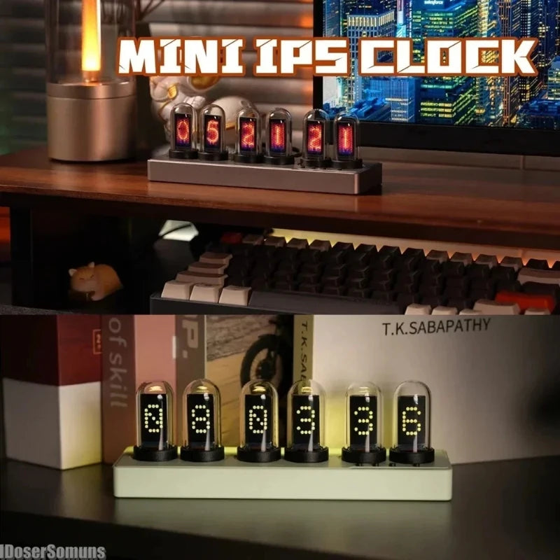 WiFi RGB Nixie Tube Alarm Clock – Smart Colorful LED Desk Clock