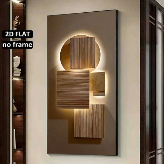 2D Flat, Large Frameless Modern Wooden Wall Art Sculpture Prints, Abstract Decor for Enhancing The Decor of Homes or Offices Peaceful Pleasures Health and Wellness