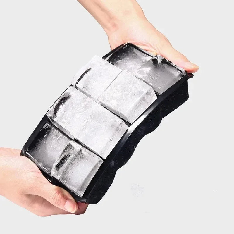 4/6/8/Grid Big Ice Tray Mold Box Large Food Grade Silicone Ice Cube Square Tray Mold Diy Bar Pub Wine Ice Blocks Maker Model Peaceful Pleasures Health and Wellness
