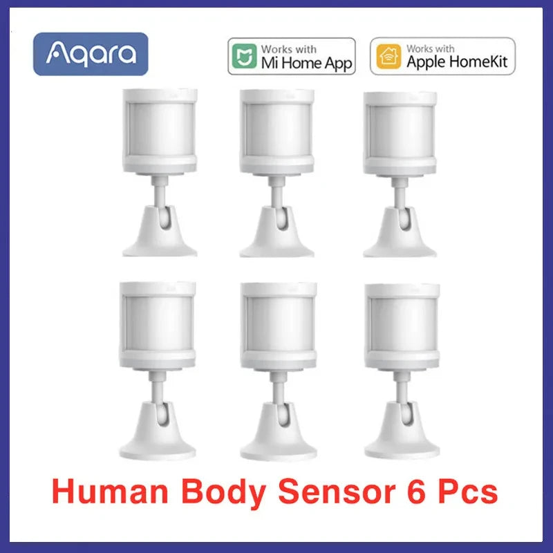 Aqara Human Body Sensor Smart body Movement Motion Sensor Wireless ZigBee work with Mi home for Mijia Homekit Gateway hub Peaceful Pleasures Health and Wellness Aqara Sensor 6pcs