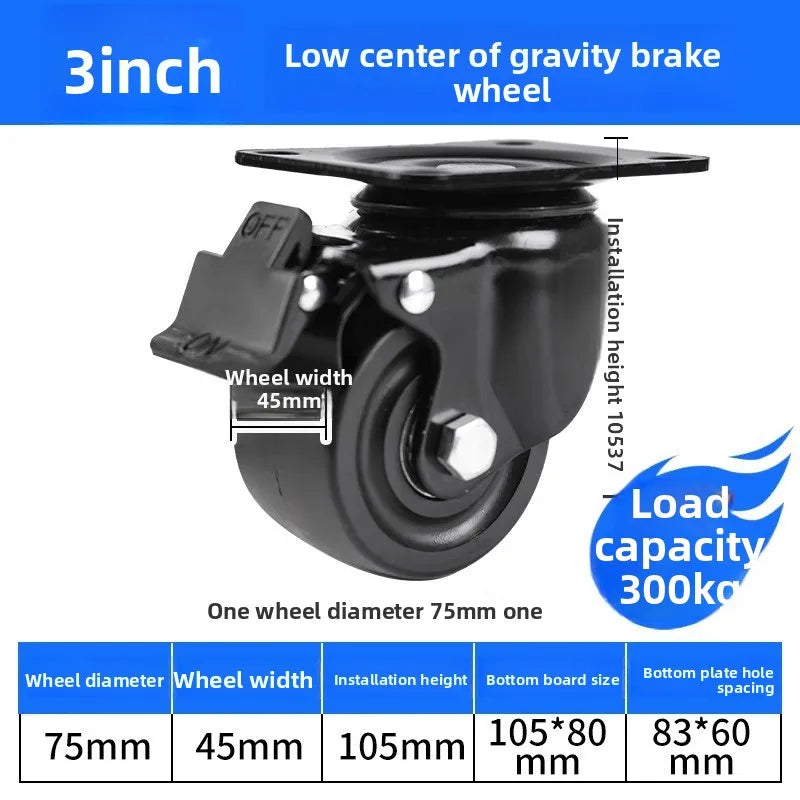 Heavy Duty Swivel Caster Wheels 1.5–3" with Safety Lock Brake