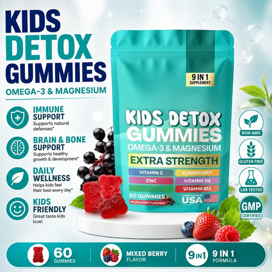 Kids Multivitamin Gummies – Vitamin C, D3, B12, Zinc & Omega-3 Children's Multivitamin Peaceful Pleasures Health and Wellness