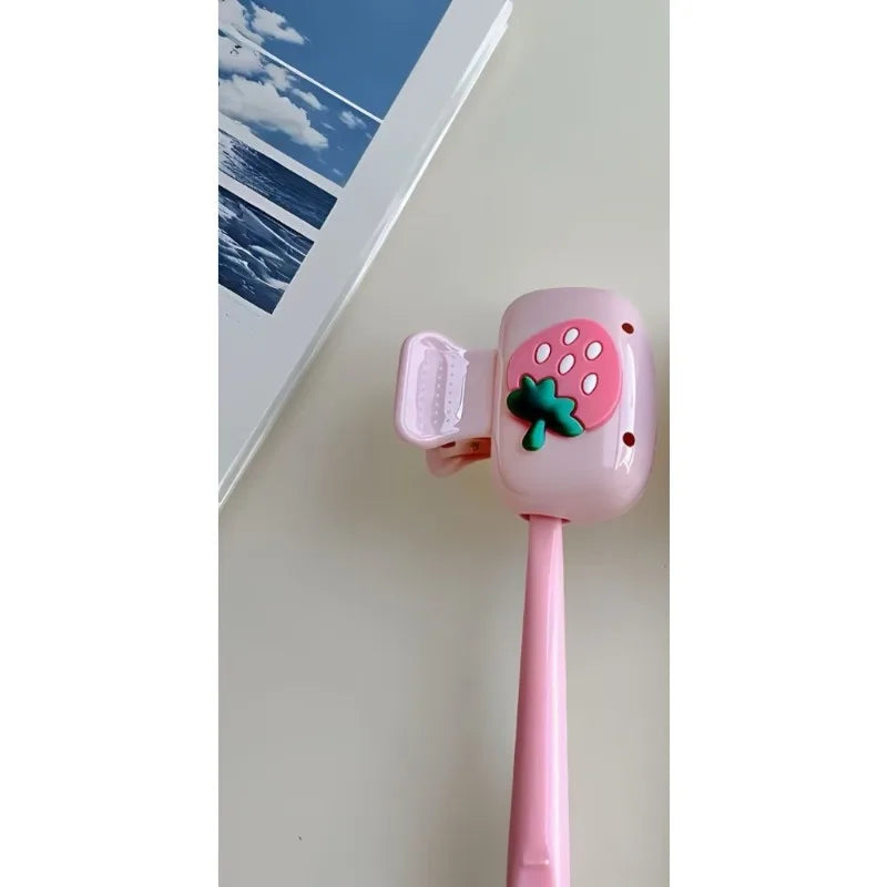 Cherry Toothbrush Holder – Dual Drainage, Protects Bristles