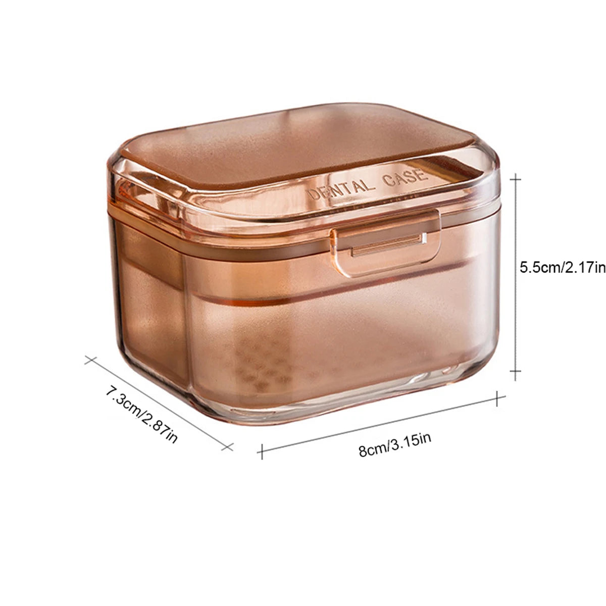 1PCS Portable Invisible Braces Box For Storing Orthodontic Appliances Braces Ceaning Box and Storage Box Peaceful Pleasures Health and Wellness Apricot color