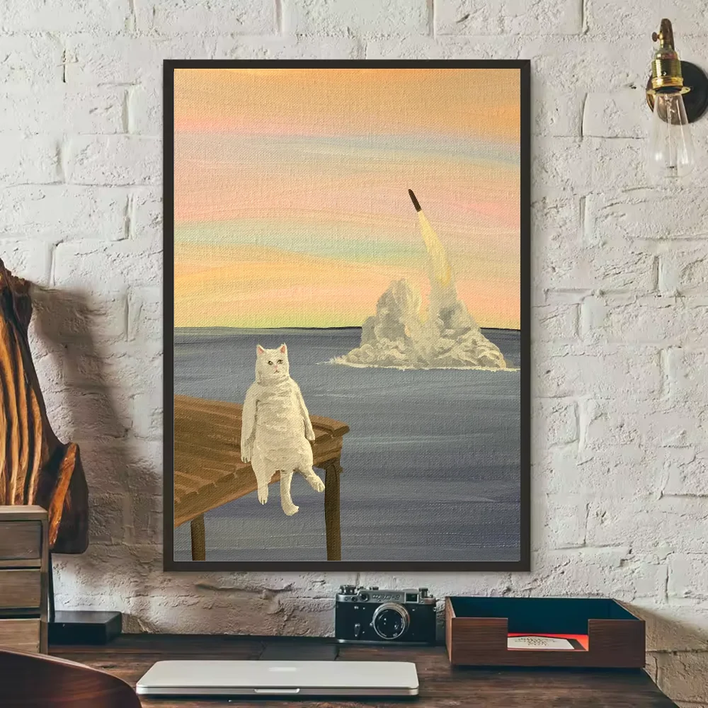 Funny Cute Cat Poster HD Waterproof Wall Art – Home Decor Wall Art Poster Peaceful Pleasures Health and Wellness z14 30X40cmNoframe