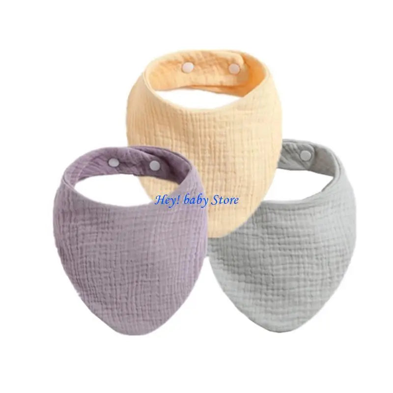 3-Pack Baby Drool Bibs | Soft Cotton Burp Cloths for Newborns