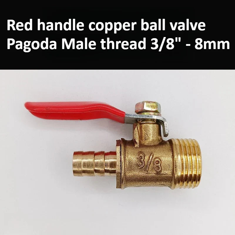 Brass Pagoda Ball Valve – Threaded 6–12mm Water Oil Gas Fuel