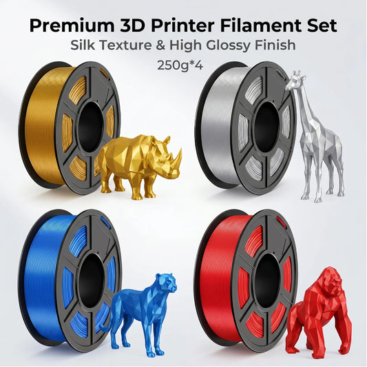 DINGSUN 3D Silk Gold PLA Filament 1.75mm – Glossy Shiny Spool 3D Printer Filament Peaceful Pleasures Health and Wellness 4 Color set J