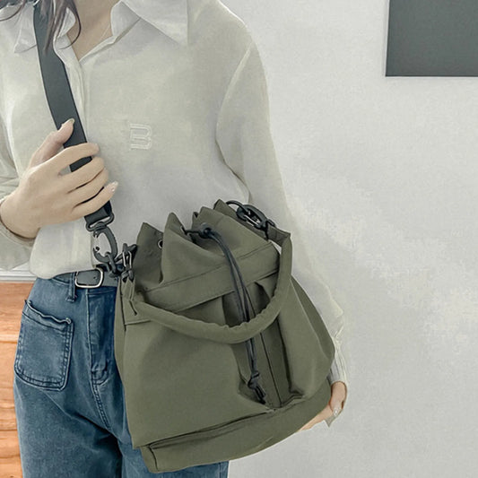 Fashion Women Shoulder Bag Nylon Women Large Capacity Casual Handbag Drawstring Crossbody Bag Tote Bag UNISEX Gifts for Lady Peaceful Pleasures Health and Wellness