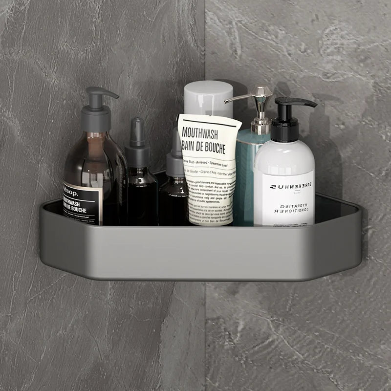 Aluminum Corner Bathroom Shelf | Wall Mounted Shower Organizer
