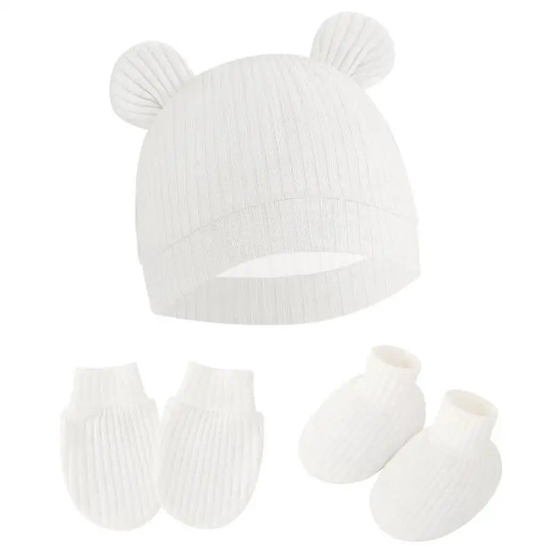 Newborn Baby Hat Mittens & Socks Set | Soft Cotton, 0–12M