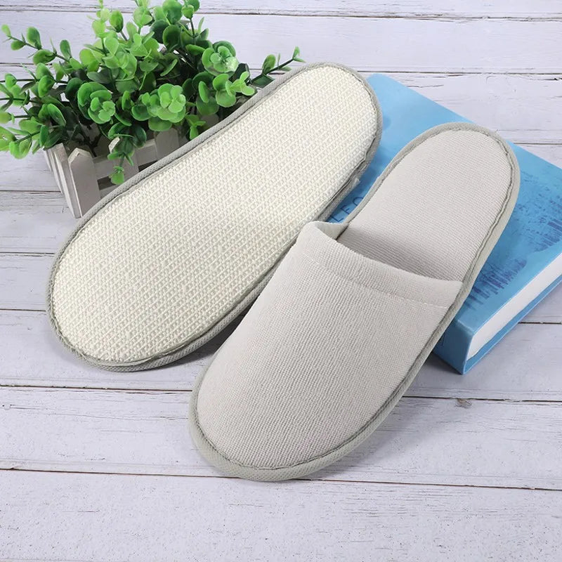 Disposable Non-Slip Closed Toe Slippers | Hotel Travel Home