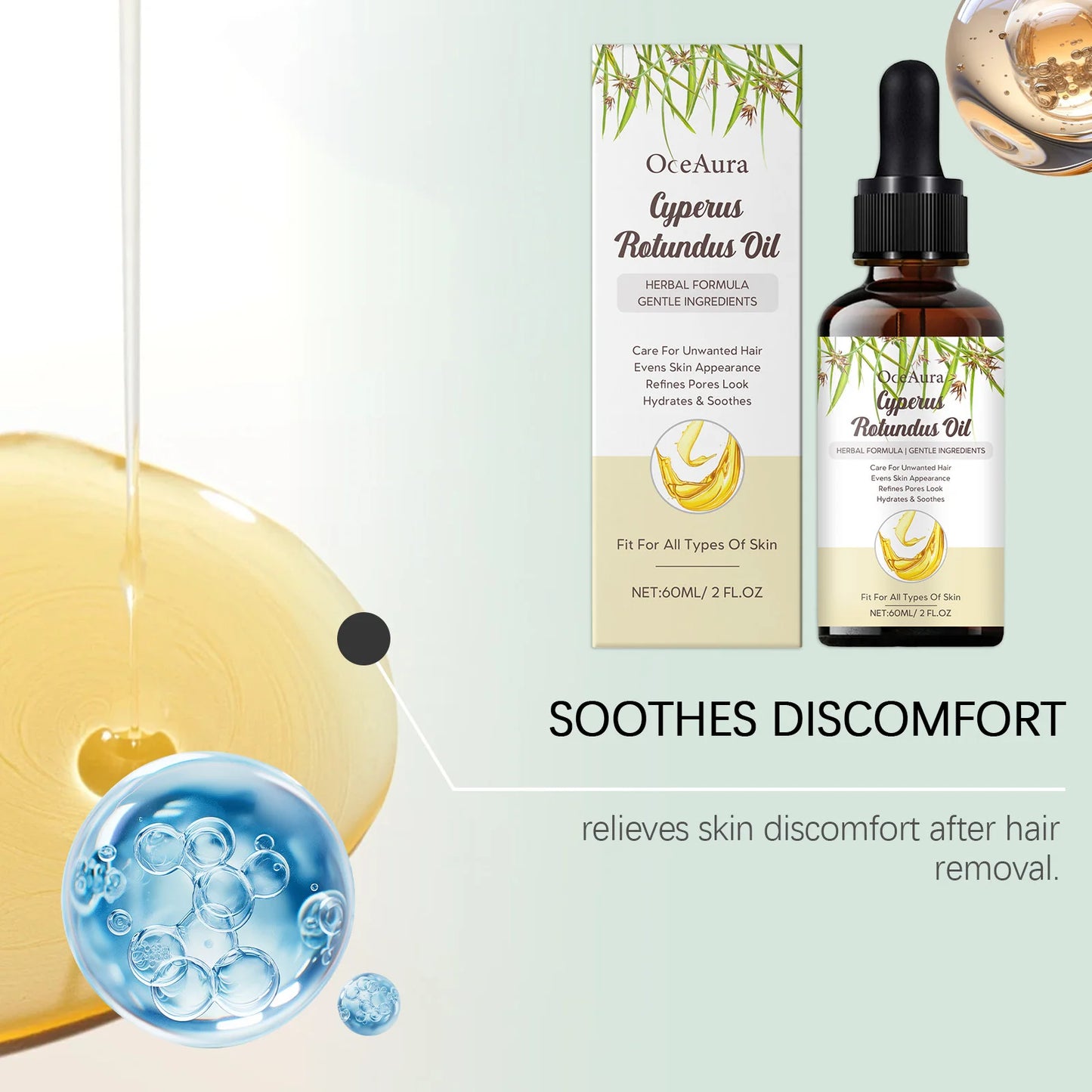 Hair Removal Essential Oil Armpit Legs Arms Body Hair Growth Inhibitor Painless Depilatory Hydrating Repair Smoothing Skin Care Peaceful Pleasures Health and Wellness