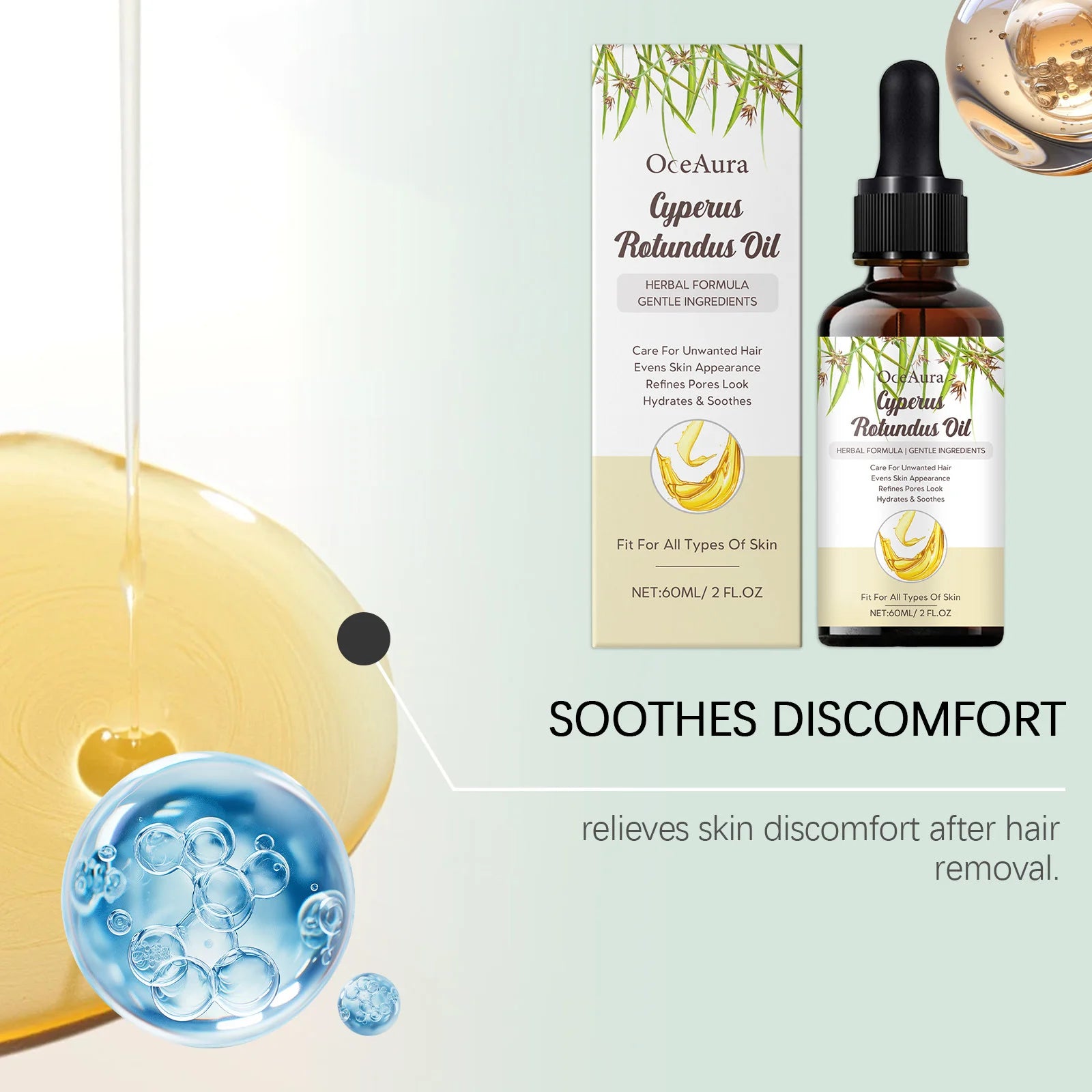 Hair Removal Essential Oil Armpit Legs Arms Body Hair Growth Inhibitor Painless Depilatory Hydrating Repair Smoothing Skin Care Peaceful Pleasures Health and Wellness
