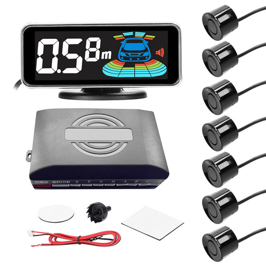 KKMOON 8-Sensor Car Parking Radar System with LCD Display Parking Sensor System Peaceful Pleasures Health and Wellness Black 8pcs Probe