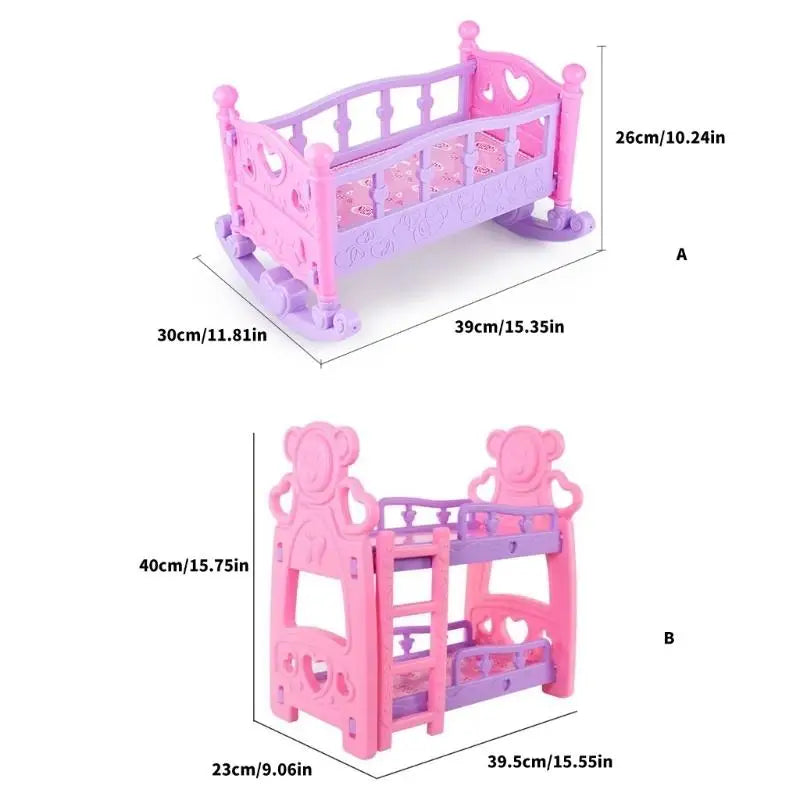 Miniature Dollhouse Bed Assembly Kit – Pretend Play Toy for Kids