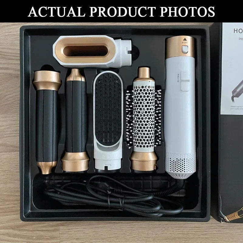 5 in 1 Hair Dryer Brush Hot Comb Set Professional Curling Iron Hair Straightener Styling Tool For Professional Hair Dryer Peaceful Pleasures Health and Wellness