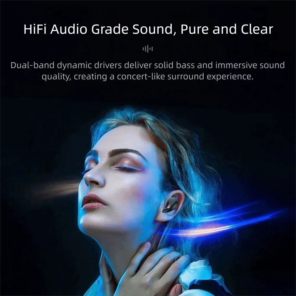 Practical Bluetooth 5.3 Bluetooth Earphones Noise Reduction Waterproof Wireless Headsets HiFi Stereo Earbuds Earphone for Home Peaceful Pleasures Health and Wellness
