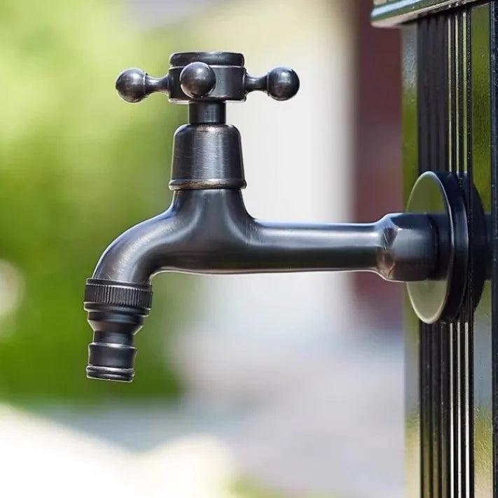 Vintage Solid Brass Single Handle Wall Mount Faucet