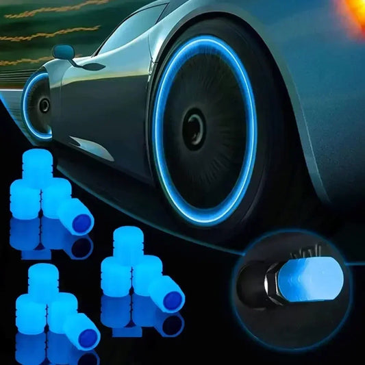 5 Color Luminous Tire Valve Cap Car Wheel Hub Glowing Dust-proof Decorative Tyre Rim Stem Covers Applicable Motorcycle Bike Peaceful Pleasures Health and Wellness