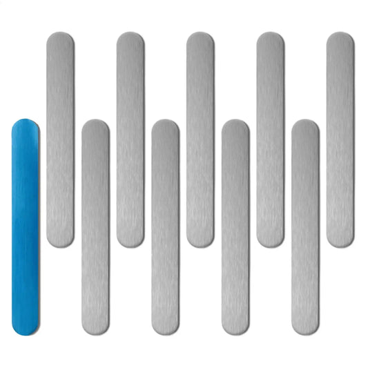 10-Pack Self-Adhesive Metal Strips for Magnets | Ultra-Thin Steel Adhesive Metal Strips Peaceful Pleasures Health and Wellness