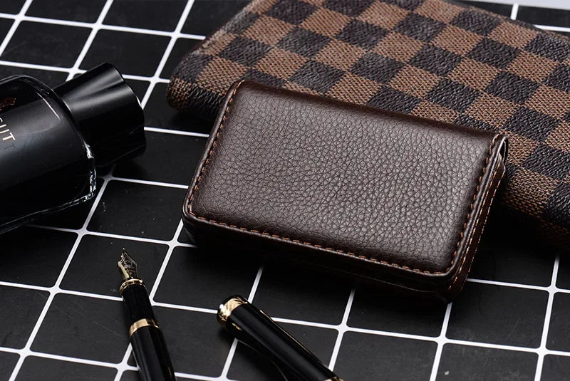 PU Leather Business Card Holder | Magnetic Slim Card Case
