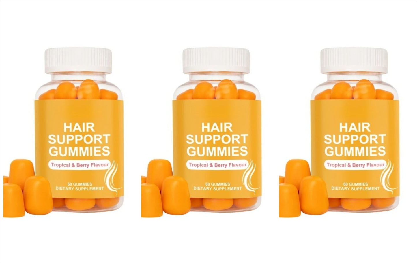 Hair Support Gummies – Biotin, Zinc, Collagen & Vitamin C | 60ct