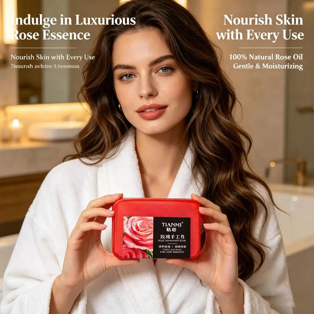 Rose essential oil soap deeply cleanses your face and body, leaving a long-lasting fragrance while moisturizing and hydrating Peaceful Pleasures Health and Wellness