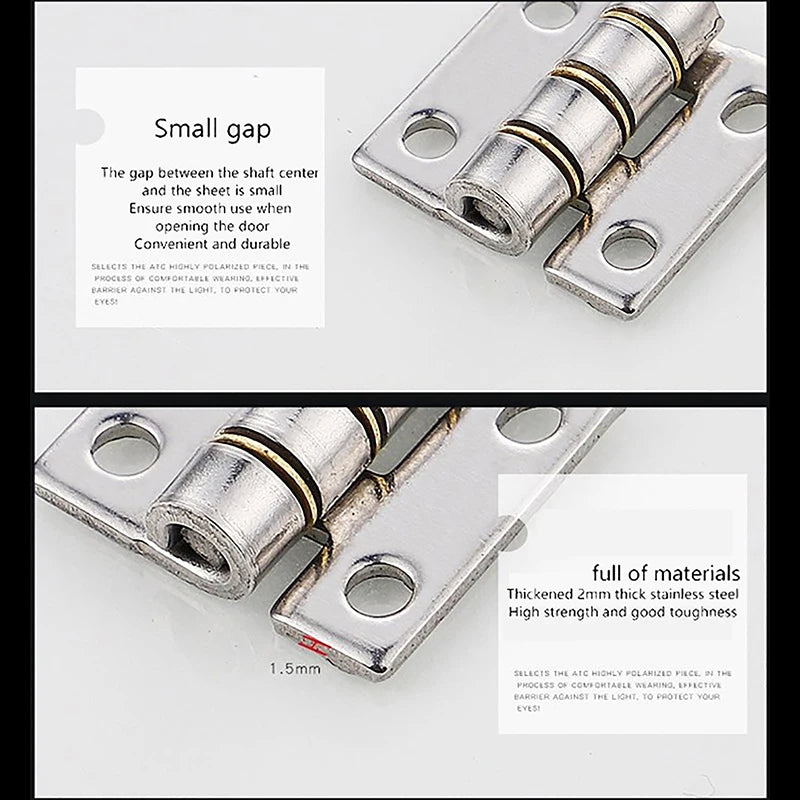 New Thicken 304 Stainless Steel Miniature Loose Small Hinge Quality Durable Flat Silent Hinge For Aluminum Doors Bathroom Door Peaceful Pleasures Health and Wellness
