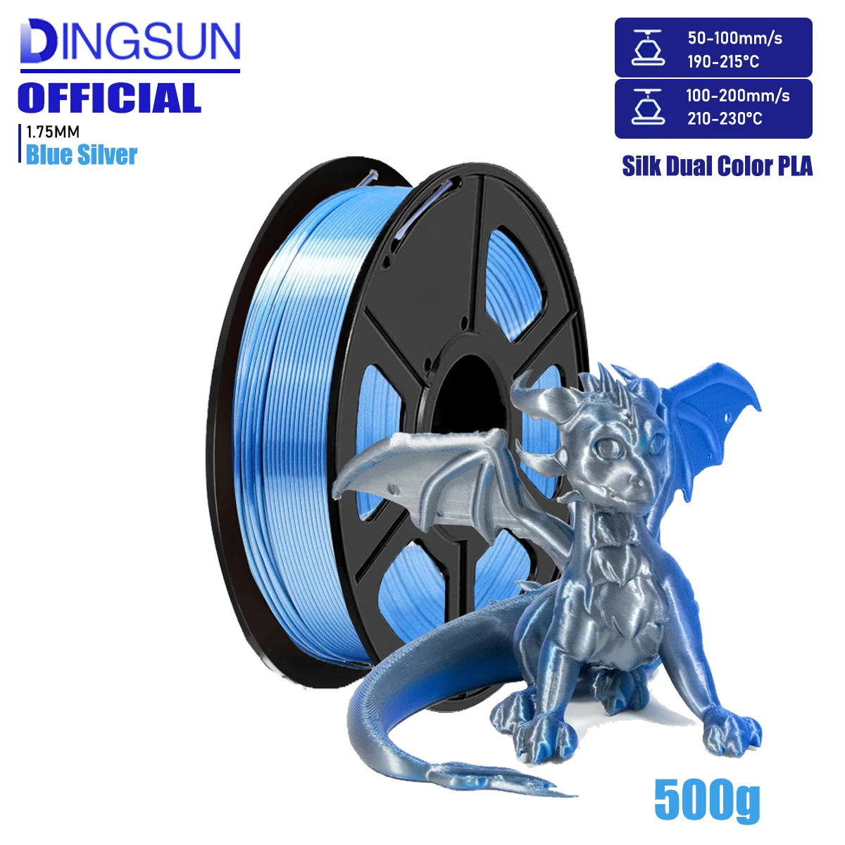 3D Maliang Dual Color Silk PLA Filament 1.75mm – 4-Pack