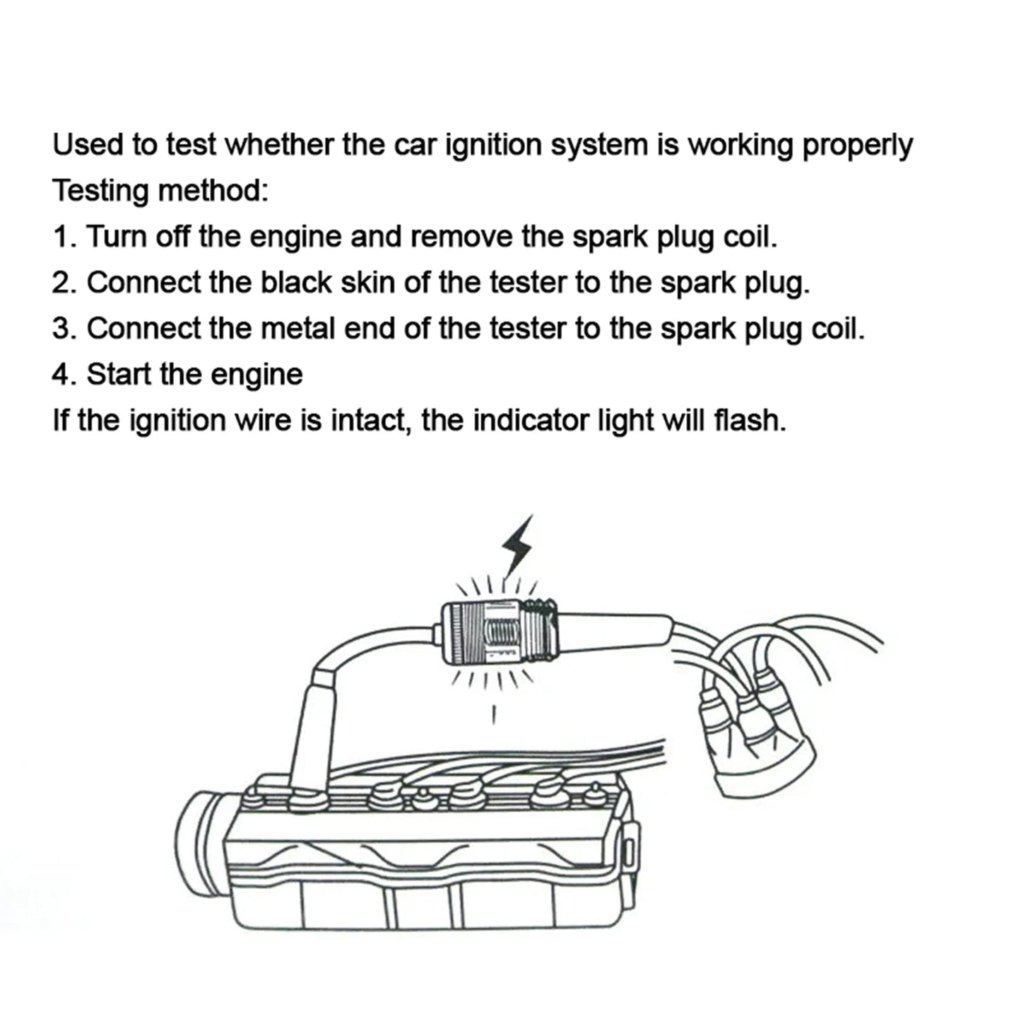 Automotive Spark Plug Tester Convenient to Use Metal Connectors Ignition Tester for Automotive Car Lawnmower Peaceful Pleasures Health and Wellness