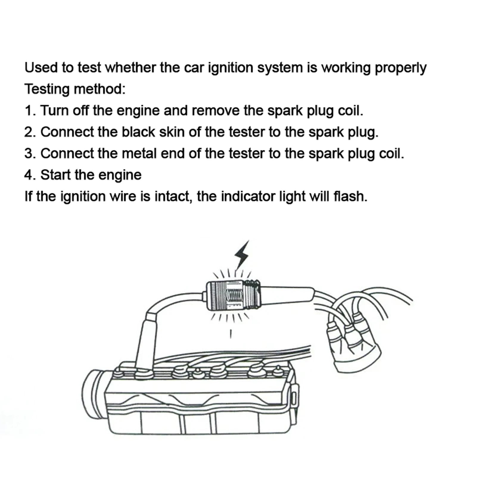 Automotive Spark Plug Tester Convenient to Use Metal Connectors Ignition Tester for Automotive Car Lawnmower Peaceful Pleasures Health and Wellness